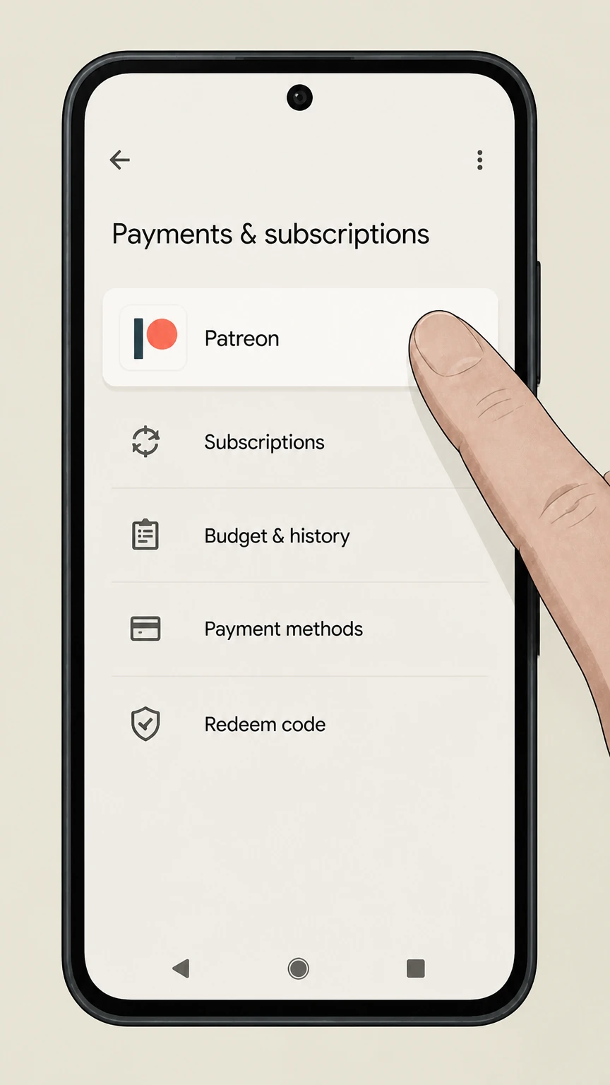 Patreon google-play cancellation: Choose Patreon