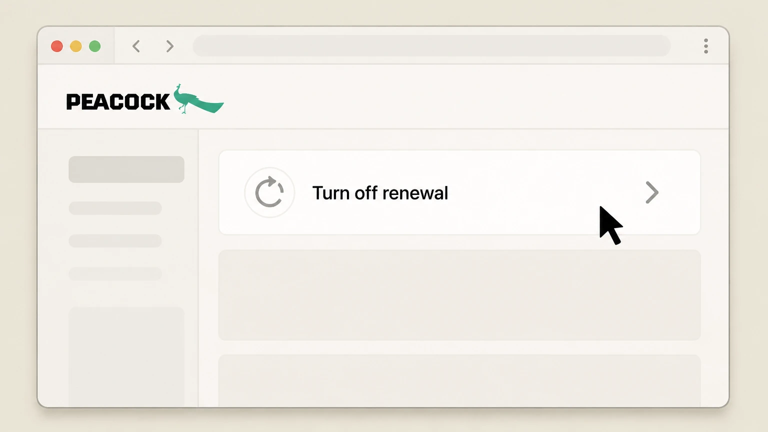 Peacock cancel peacock through a third-party billing partner: Turn off renewal