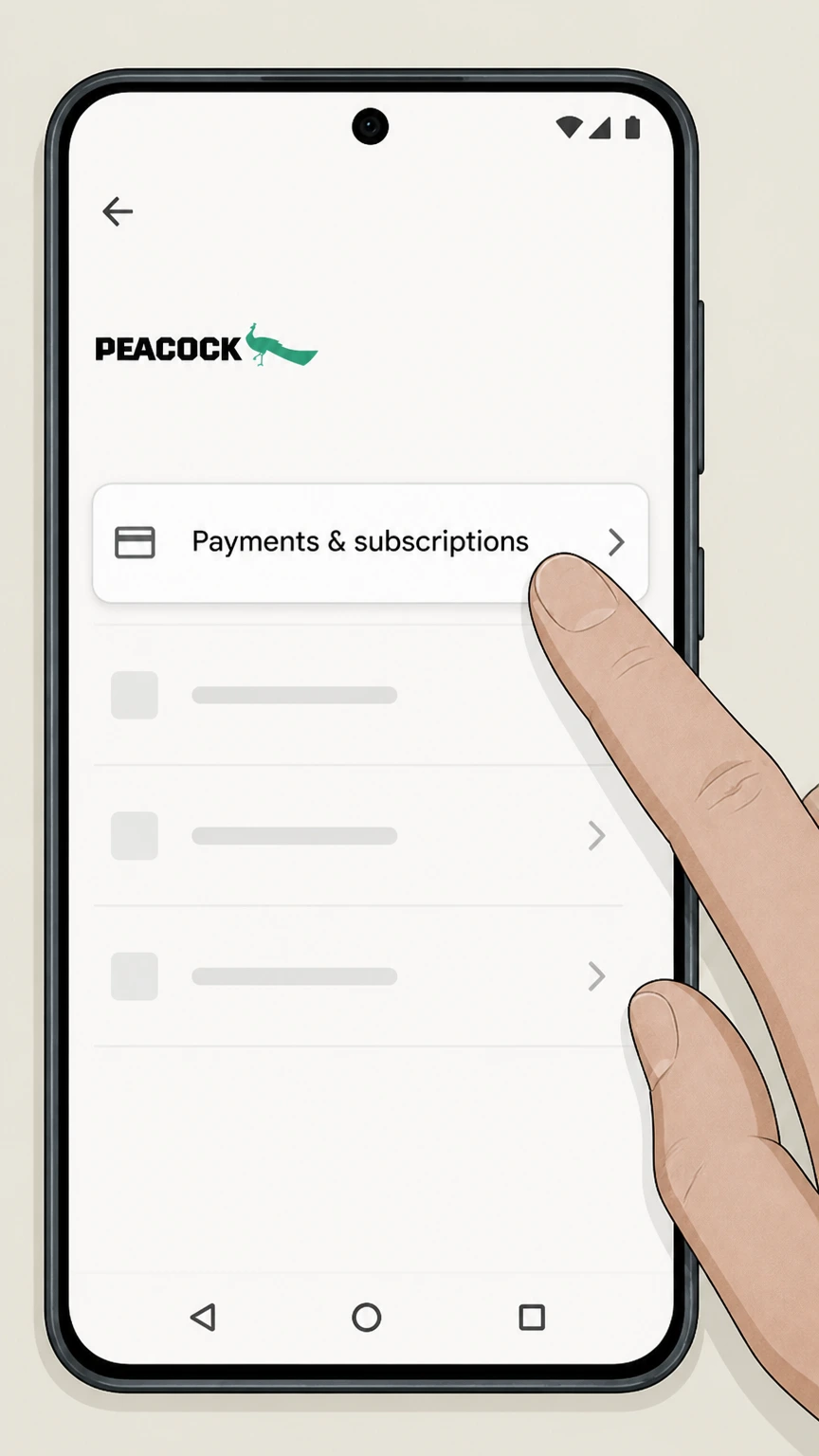 Peacock cancel a google play subscription: Open Payments & subscriptions