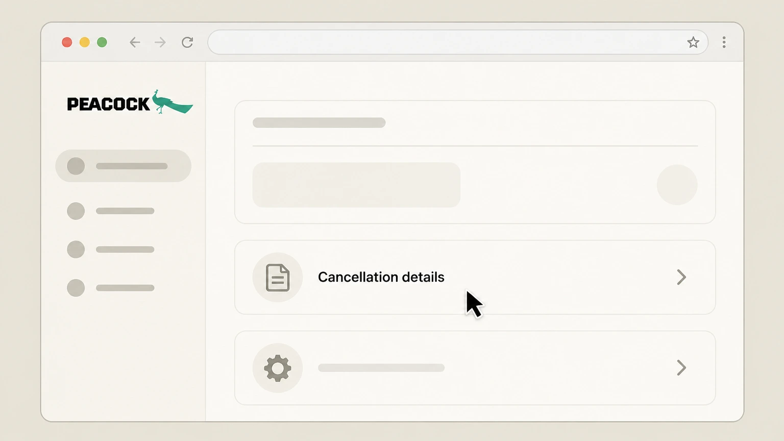 Peacock cancel on the provider website: Save the confirmation