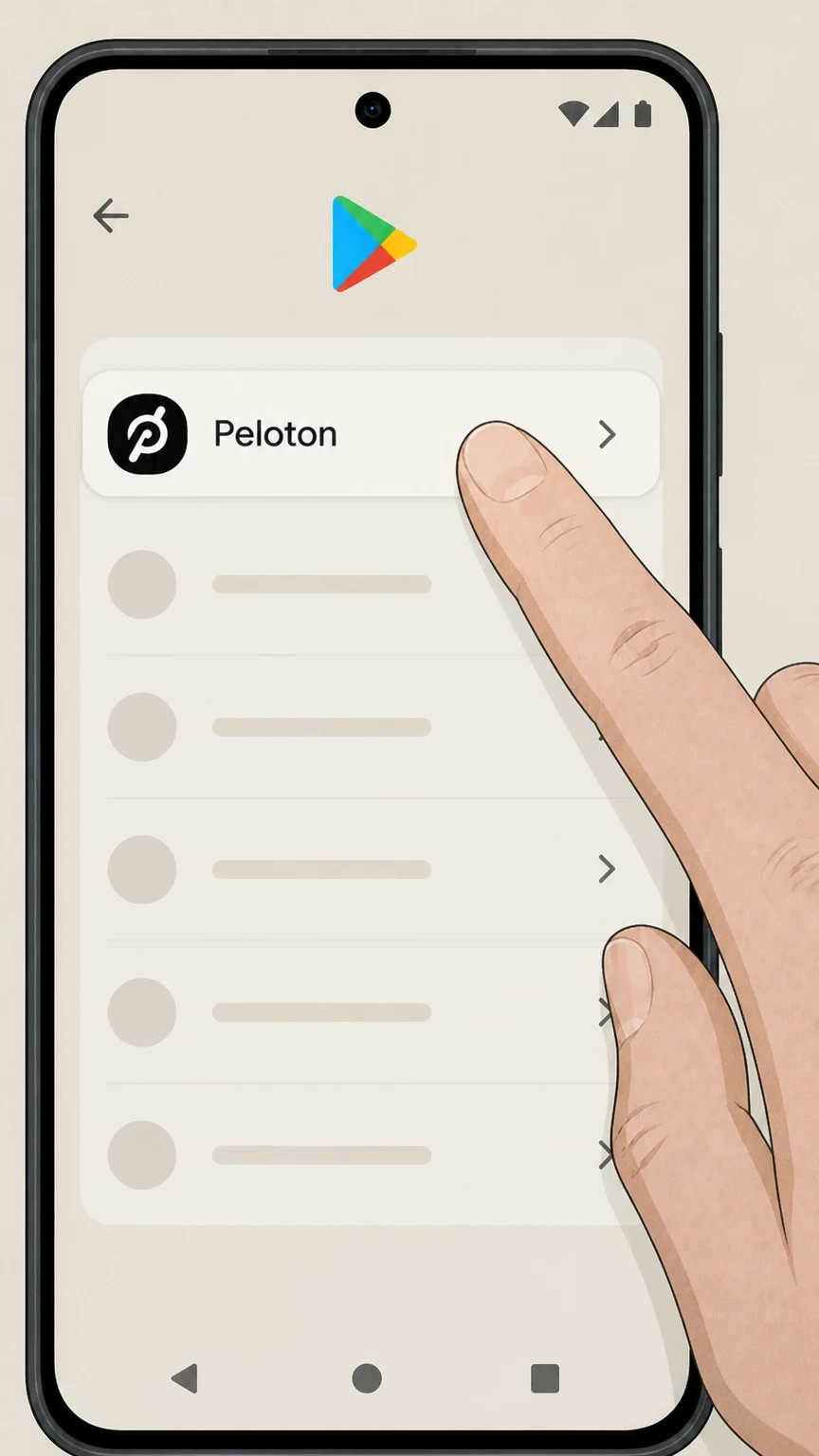 Peloton Google Play Store on Android (Google-billed Peloton App subscriptions) cancellation: Select the Peloton subscription