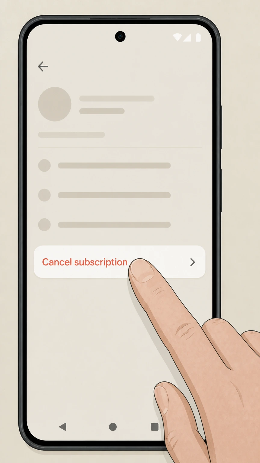 Peloton Google Play Store on Android (Google-billed Peloton App subscriptions) cancellation: Tap Cancel subscription