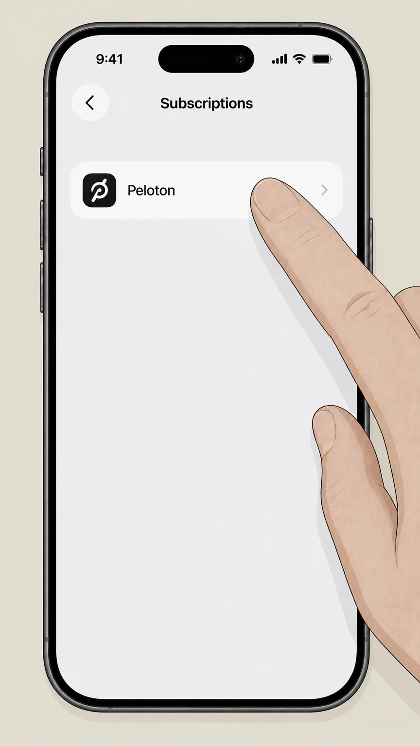 Peloton Apple App Store on iPhone or iPad (Apple-billed Peloton App/Strength+ subscriptions) cancellation: Select the Peloton subscription
