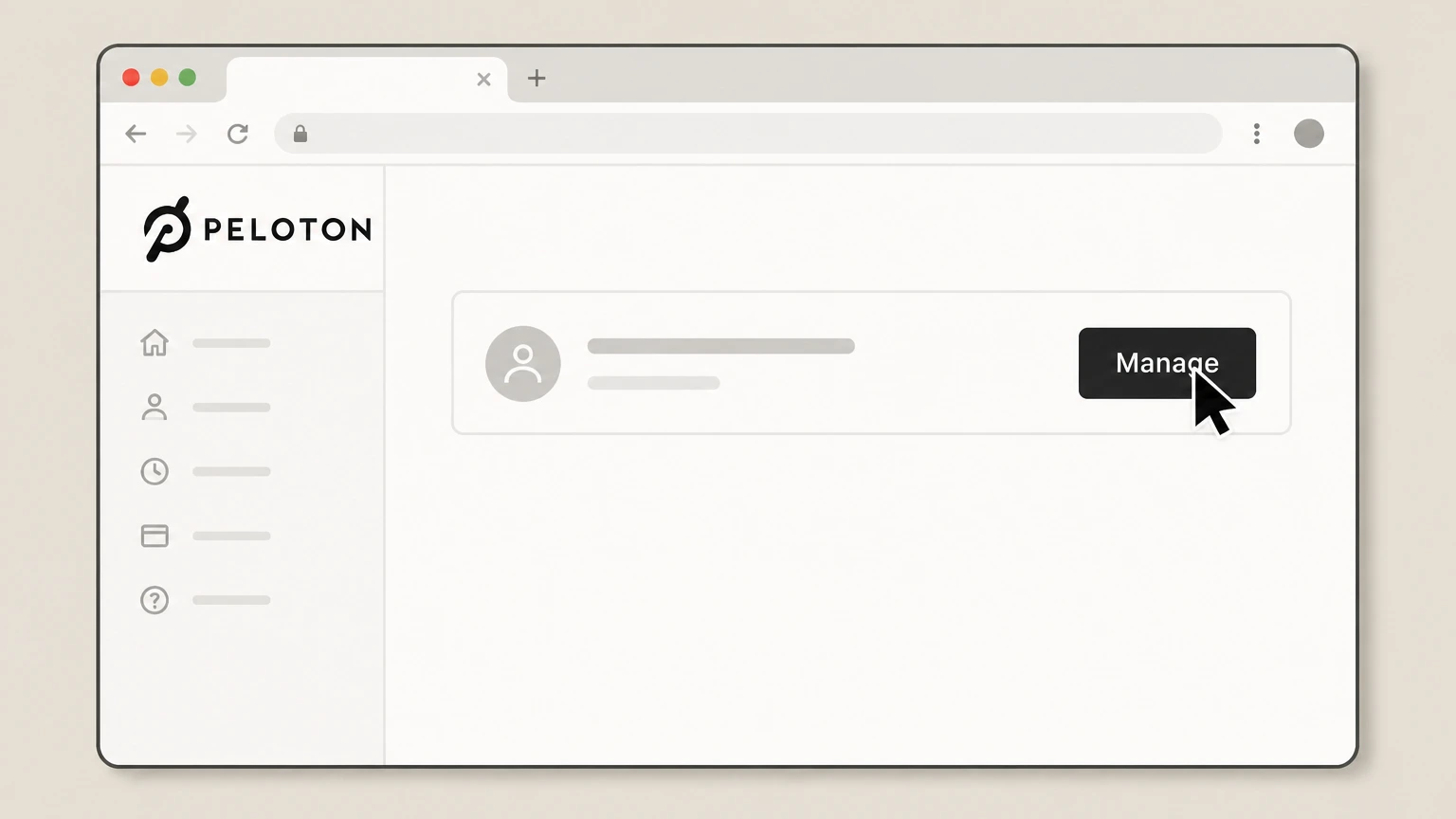 Peloton Peloton website (Peloton-billed memberships) cancellation: Select the membership to manage