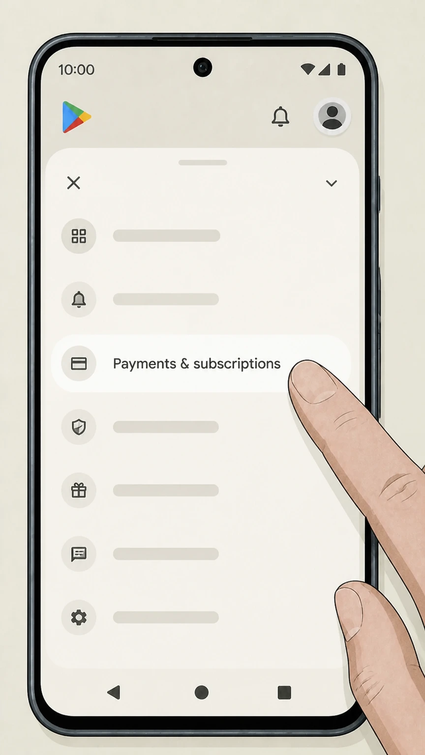 People Android (Google Play billing) cancellation: Open Payments & subscriptions