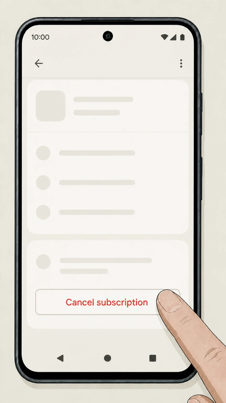 People Android (Google Play billing) cancellation: Tap Cancel subscription