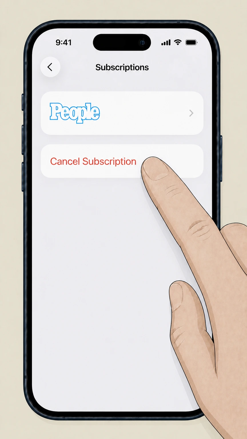 People iPhone or iPad (Apple billing) cancellation: Cancel the subscription