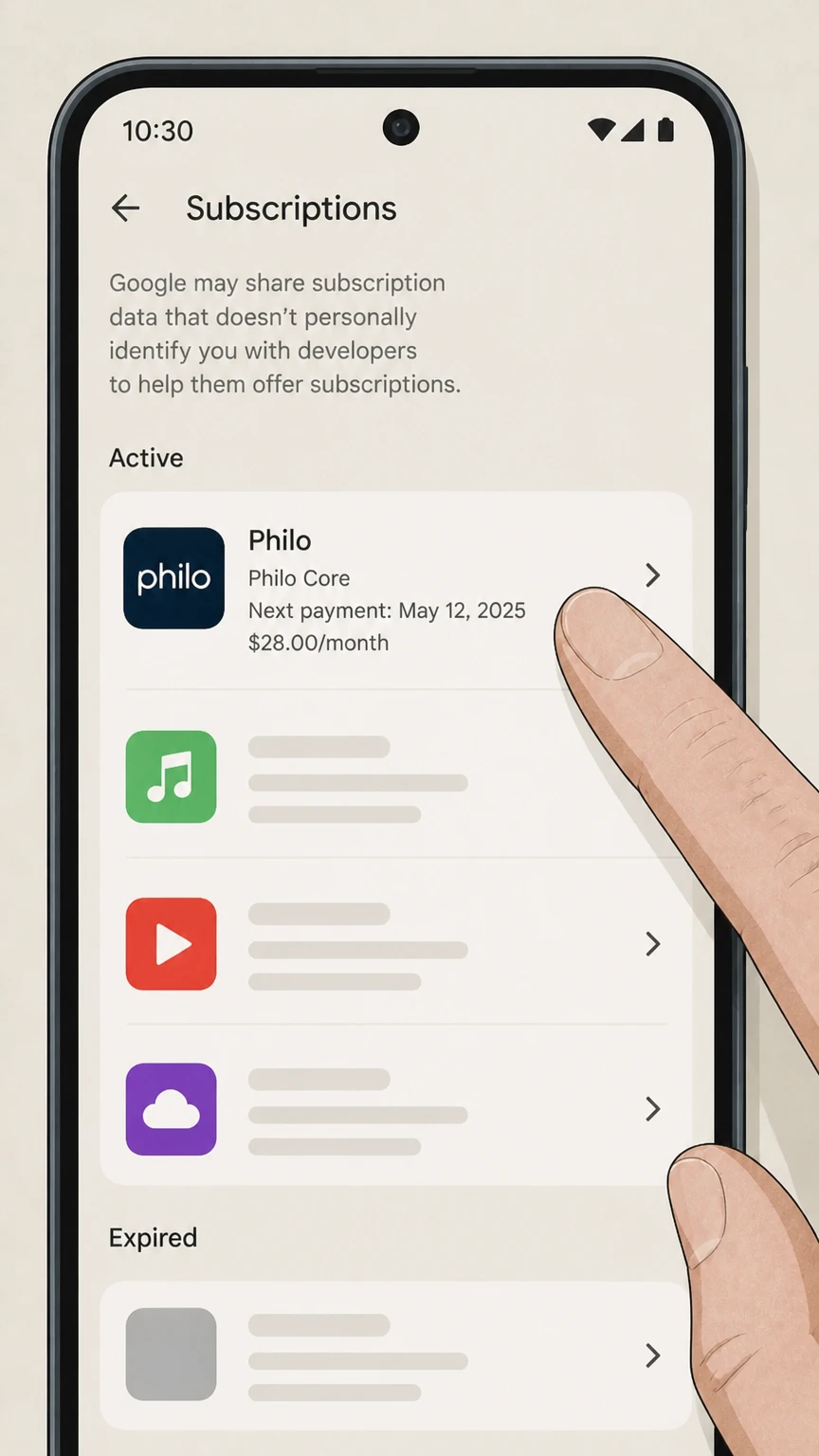 Philo google-play cancellation: Choose Philo