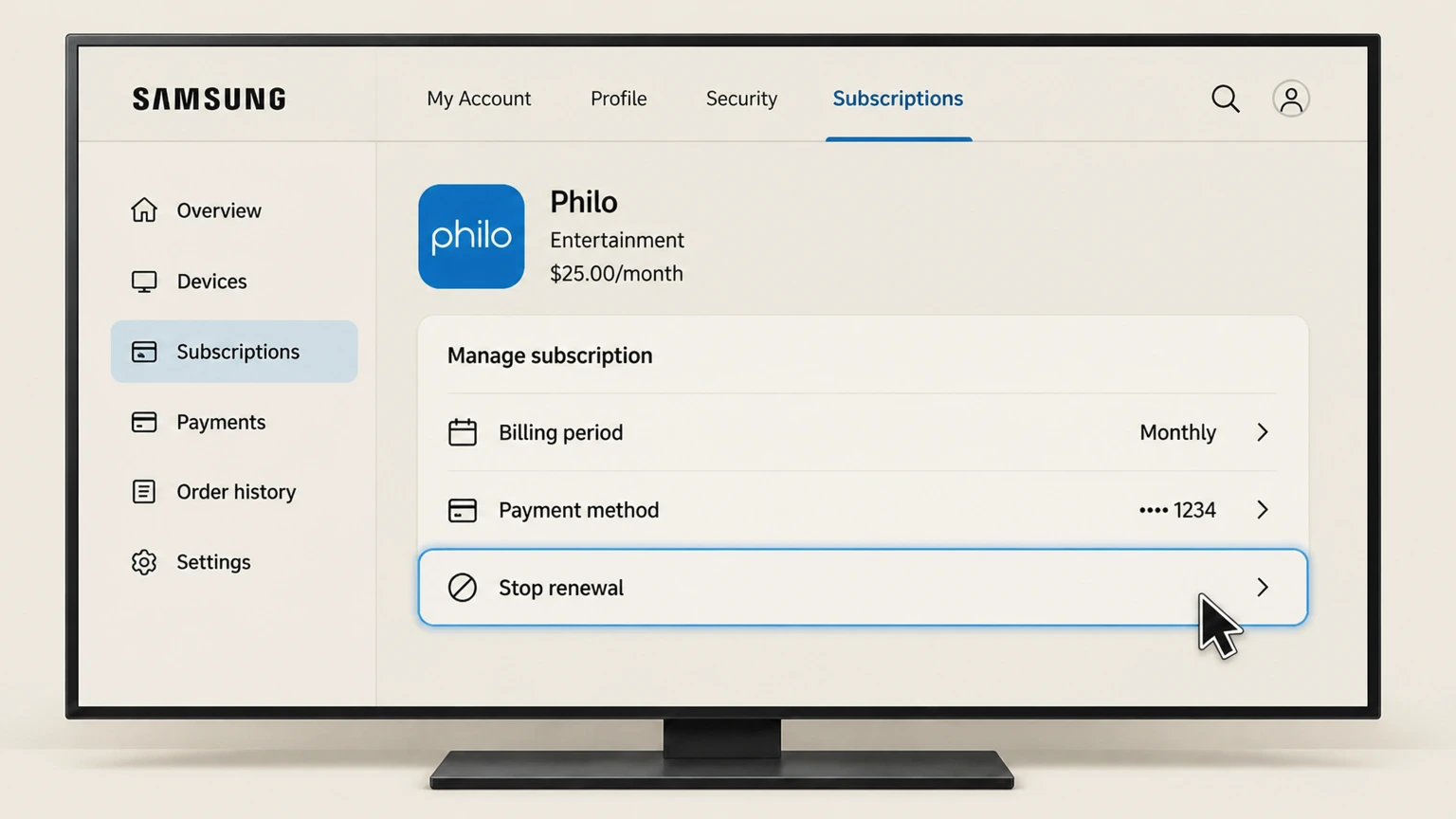 Philo samsung-tv cancellation: Stop renewal