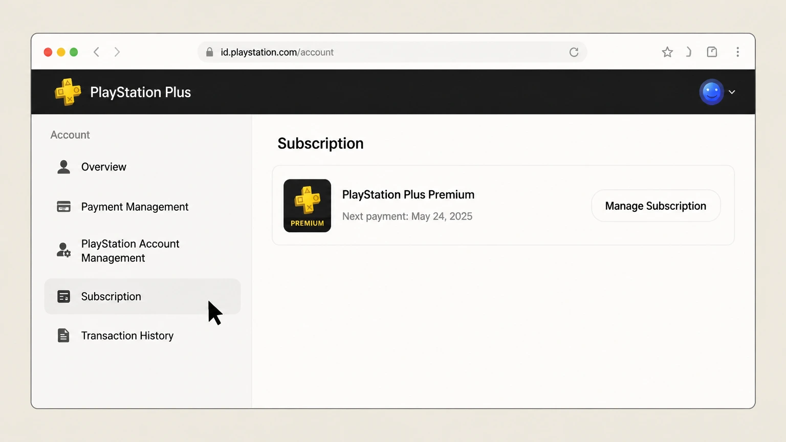 PlayStation Plus web cancellation: Open Subscription