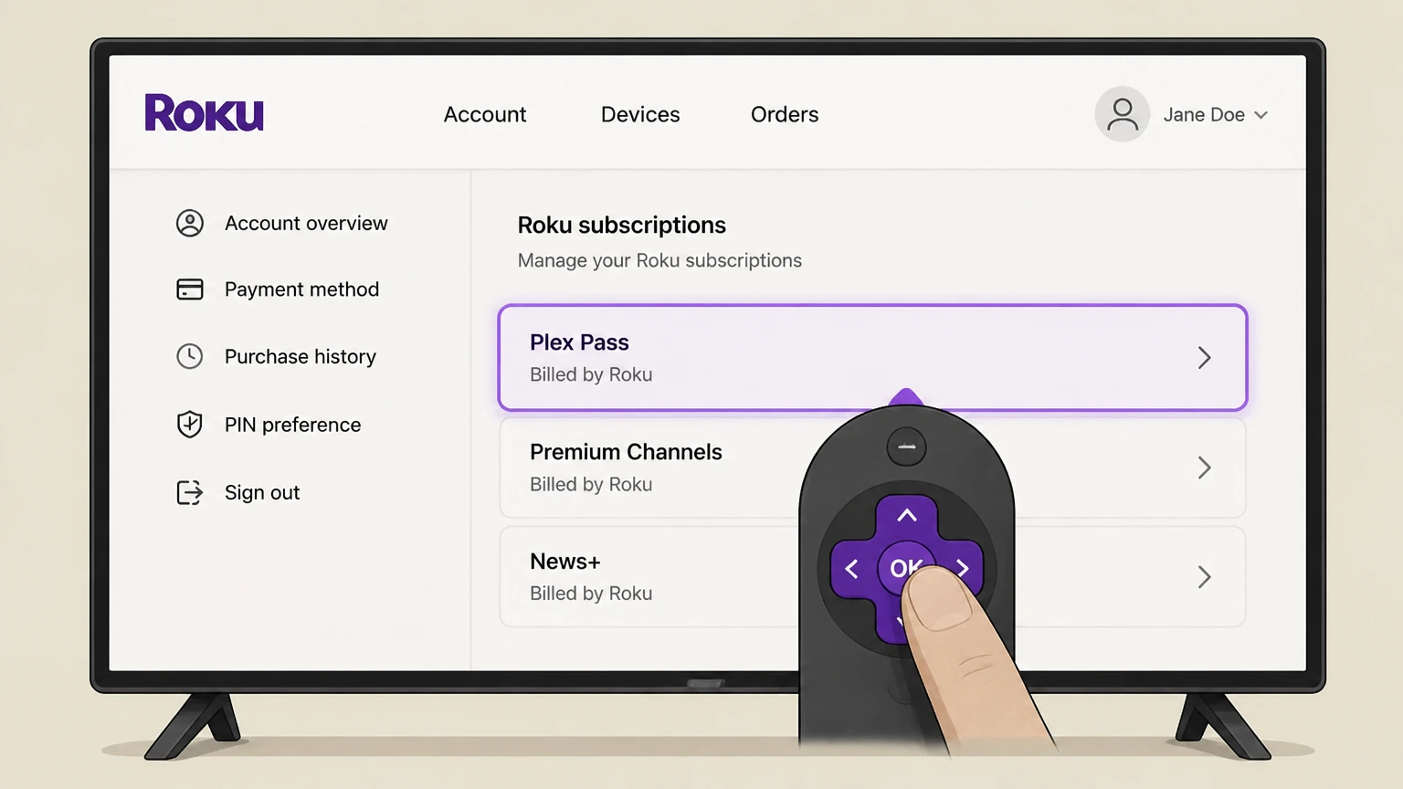 Plex Pass roku cancellation: Choose Plex Pass