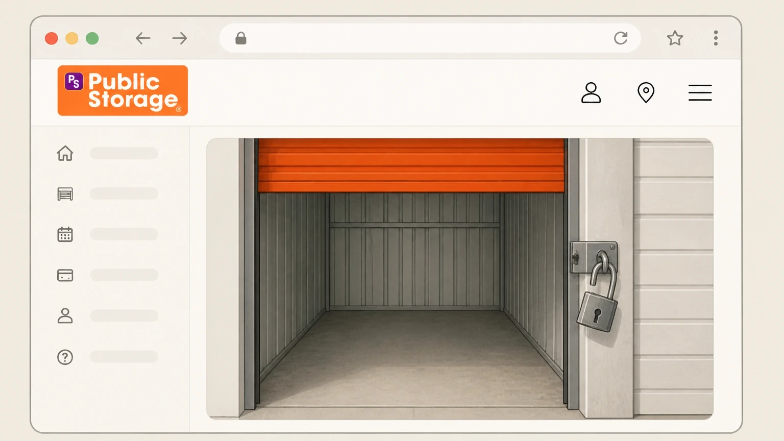 Public Storage Website account or online chat cancellation: Clean the unit and remove your lock from the door