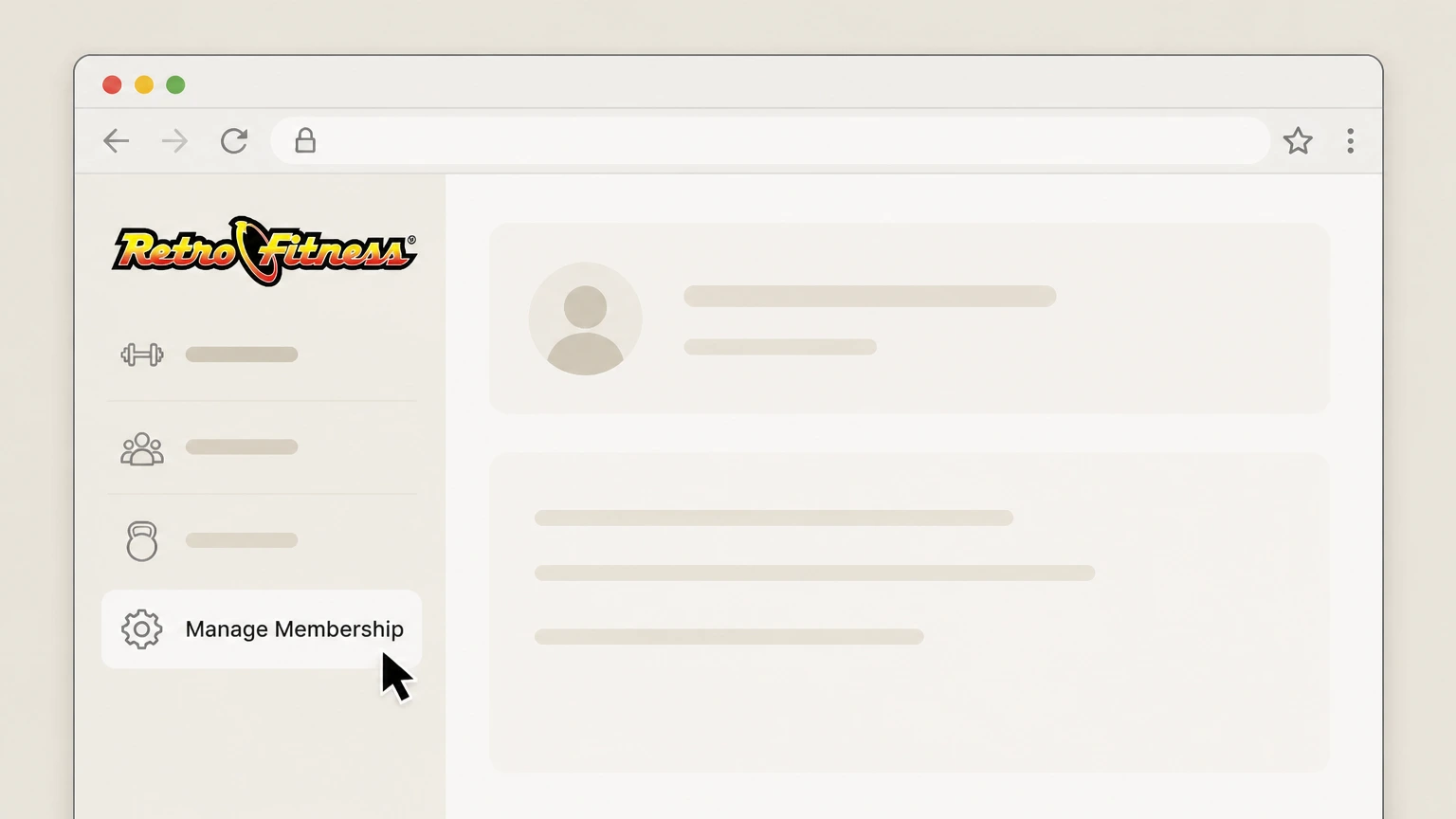 Retro Fitness Retro Fitness Manage Membership portal cancellation: Choose Manage Membership