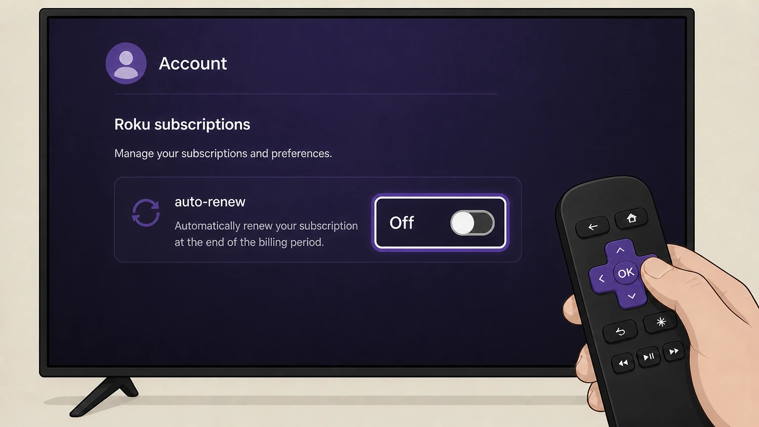 Roku subscriptions roku cancellation: Turn off auto-renew
