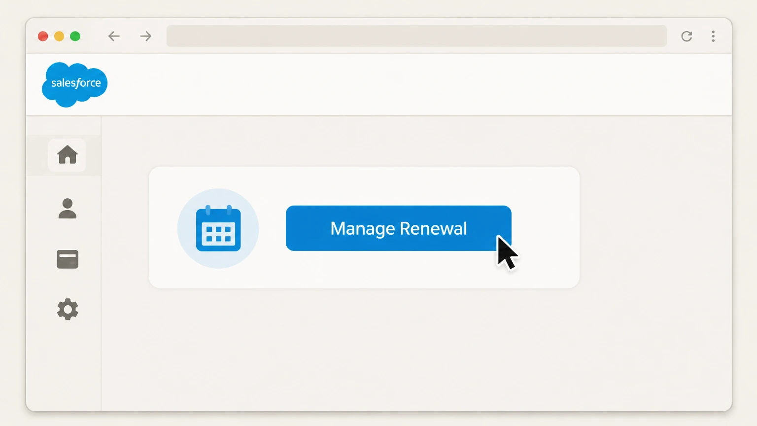 Salesforce Salesforce annual contract in Your Account cancellation: Open Manage Renewal