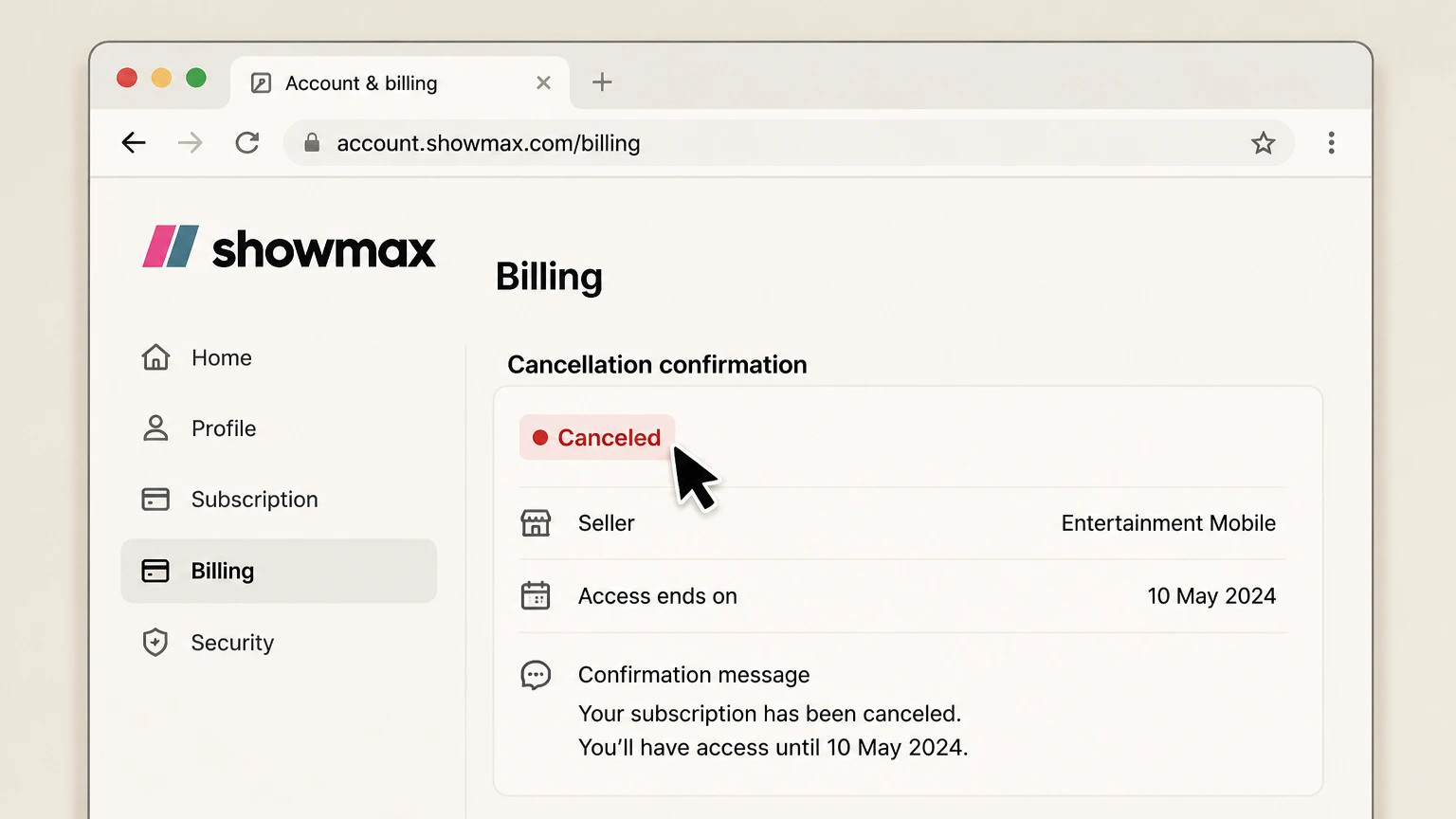 Showmax billing-partner cancellation: Keep proof
