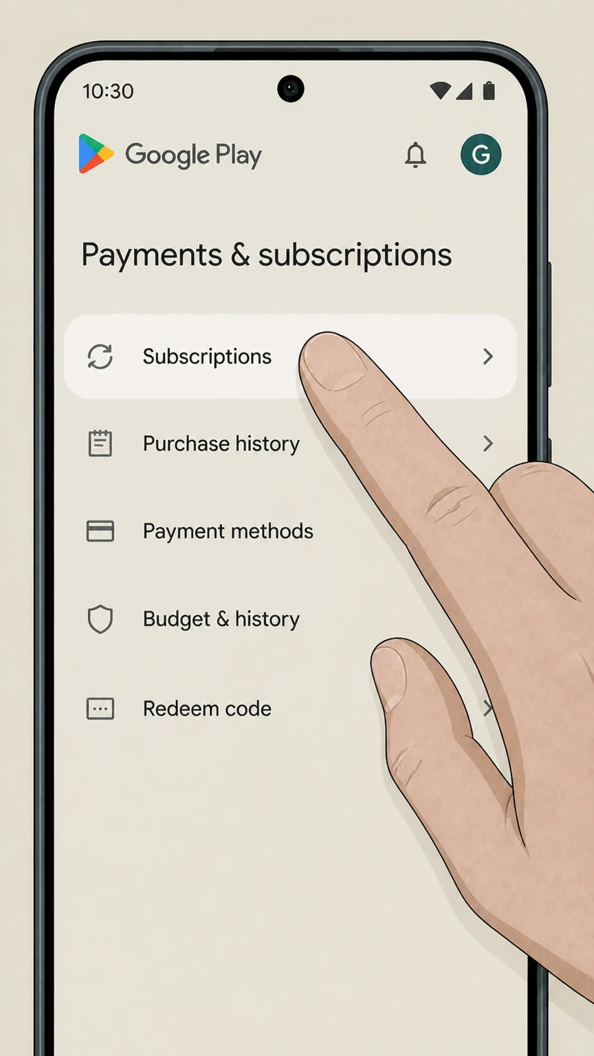 Shudder google-play cancellation: Open Subscriptions