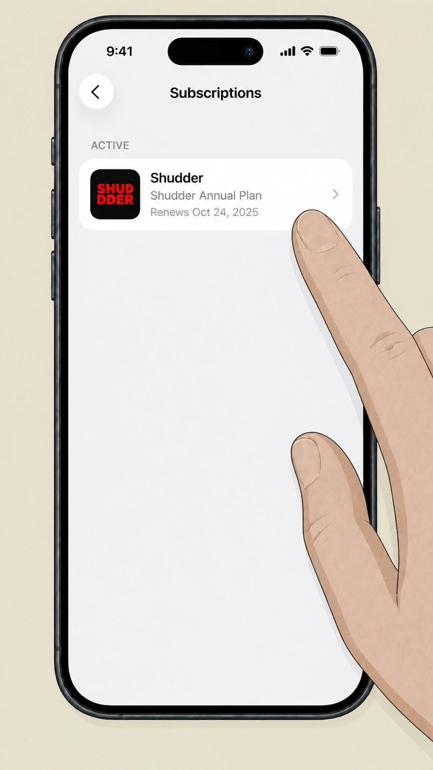 Shudder ios cancellation: Choose Shudder