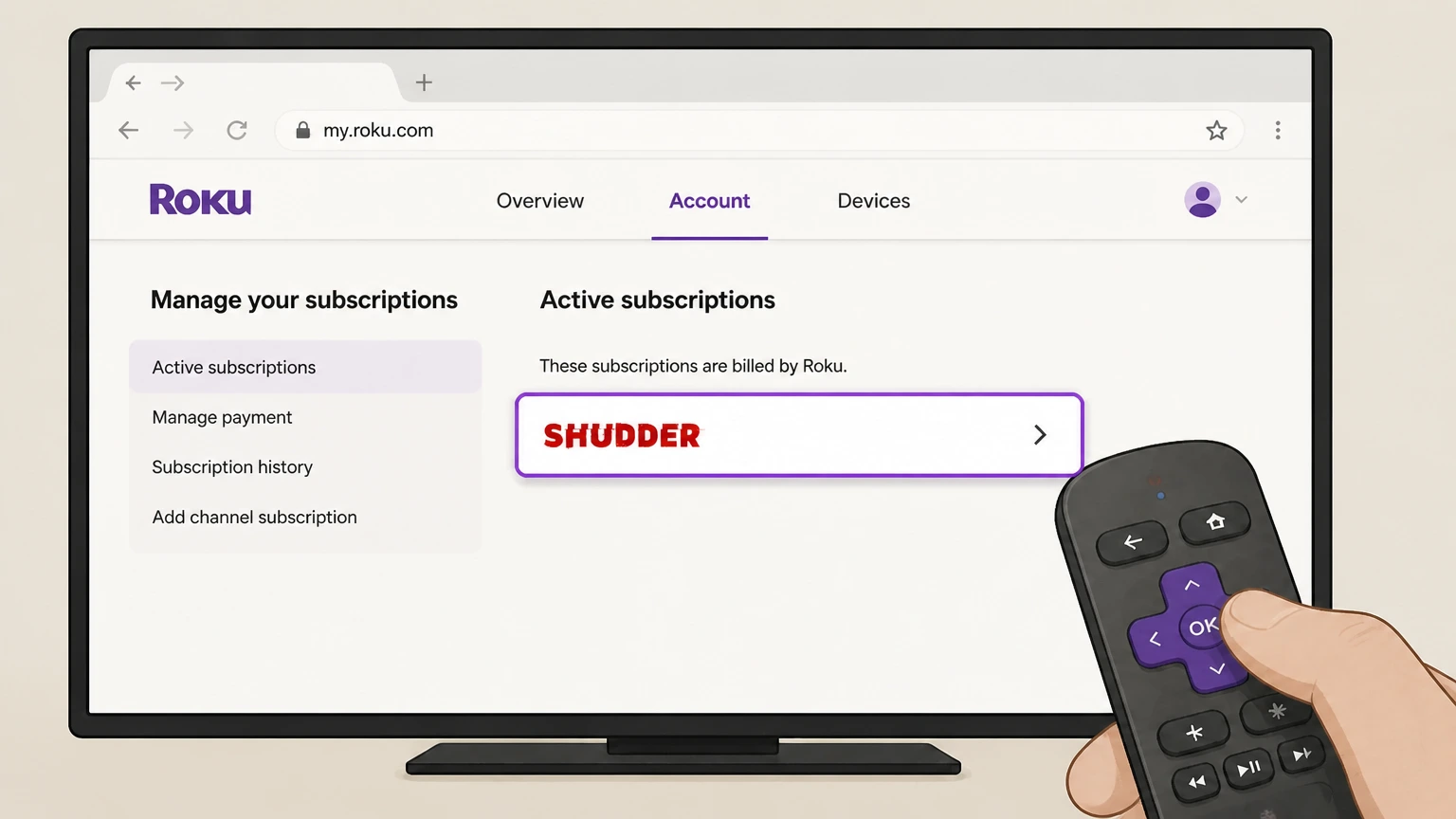 Shudder roku cancellation: Choose Shudder