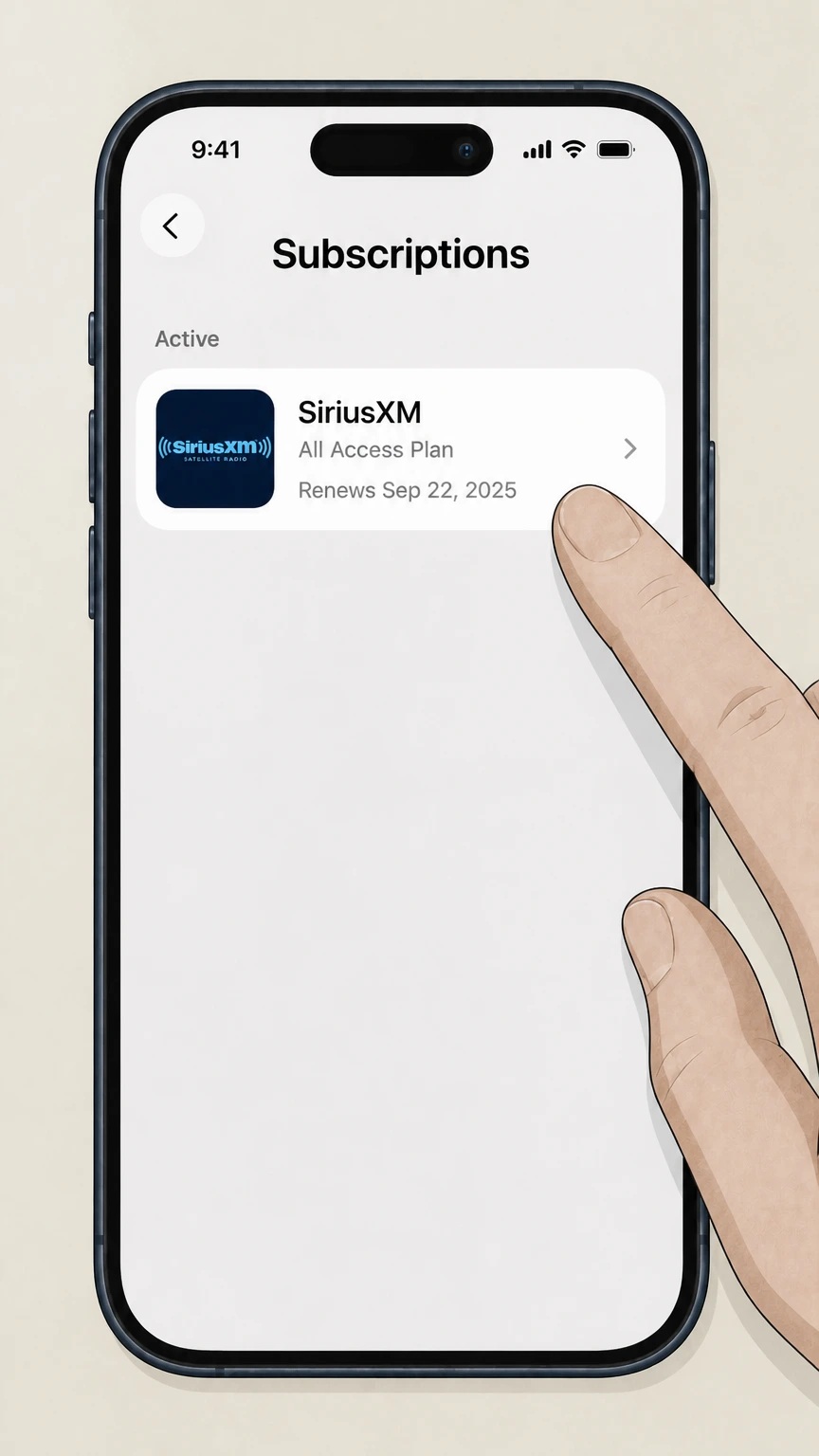 SiriusXM app-store cancellation: Choose the provider
