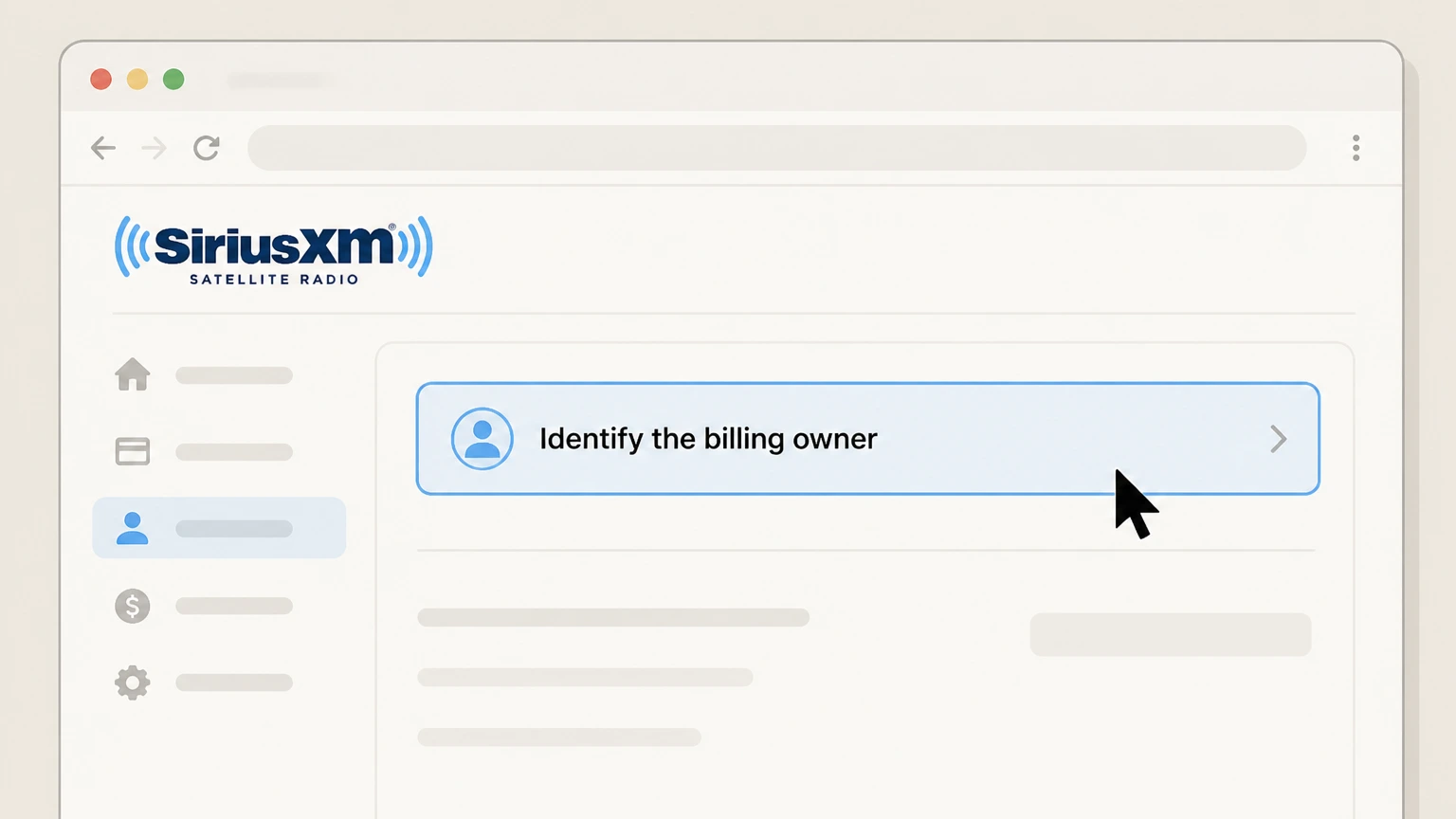 SiriusXM cancel siriusxm through roku, a carrier, or another partner: Identify the billing owner