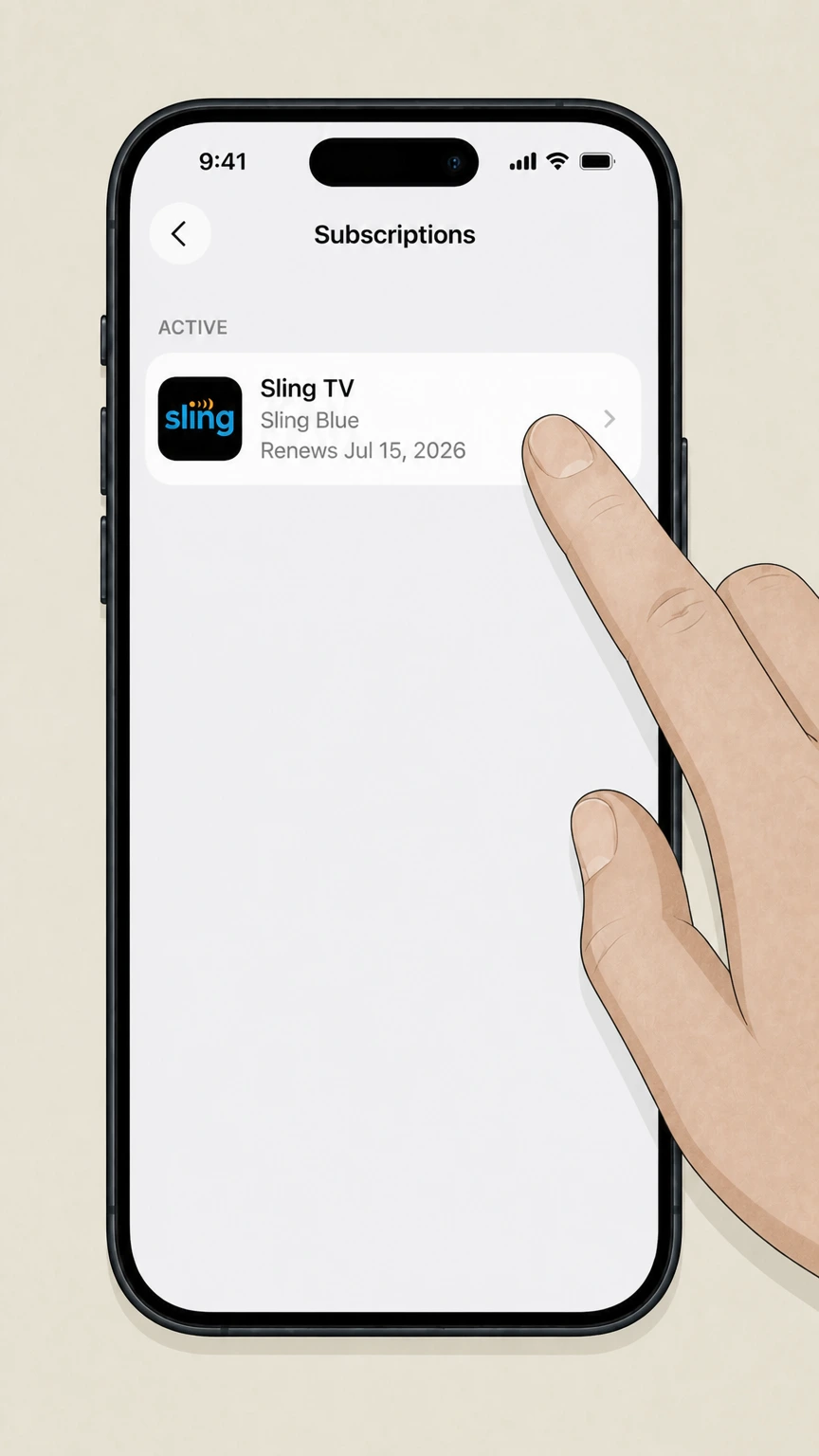 Sling TV ios cancellation: Choose Sling TV