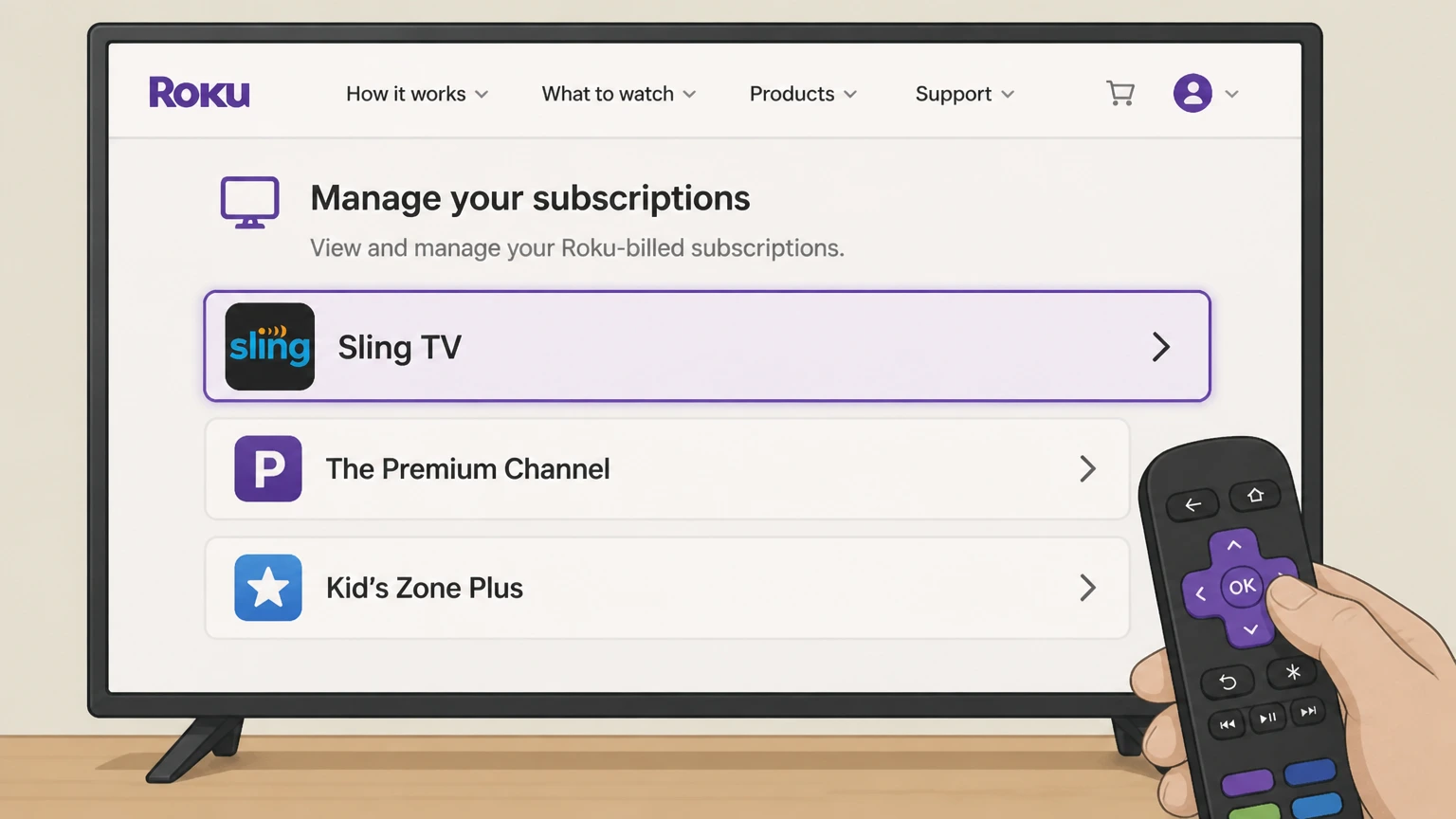 Sling TV roku cancellation: Choose Sling TV