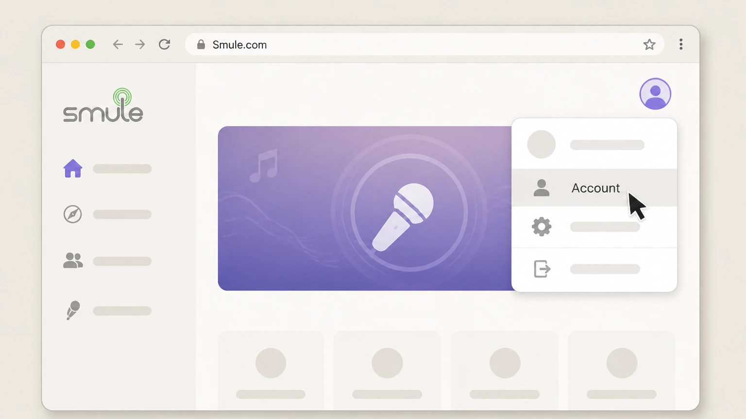 Smule Smule.com account (direct billing) cancellation: Open Account