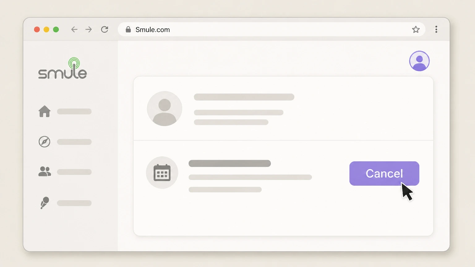 Smule Smule.com account (direct billing) cancellation: Choose Cancel