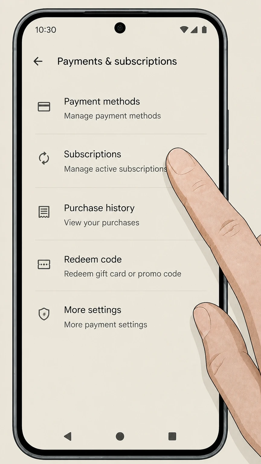 Spotify google-play cancellation: Open Subscriptions