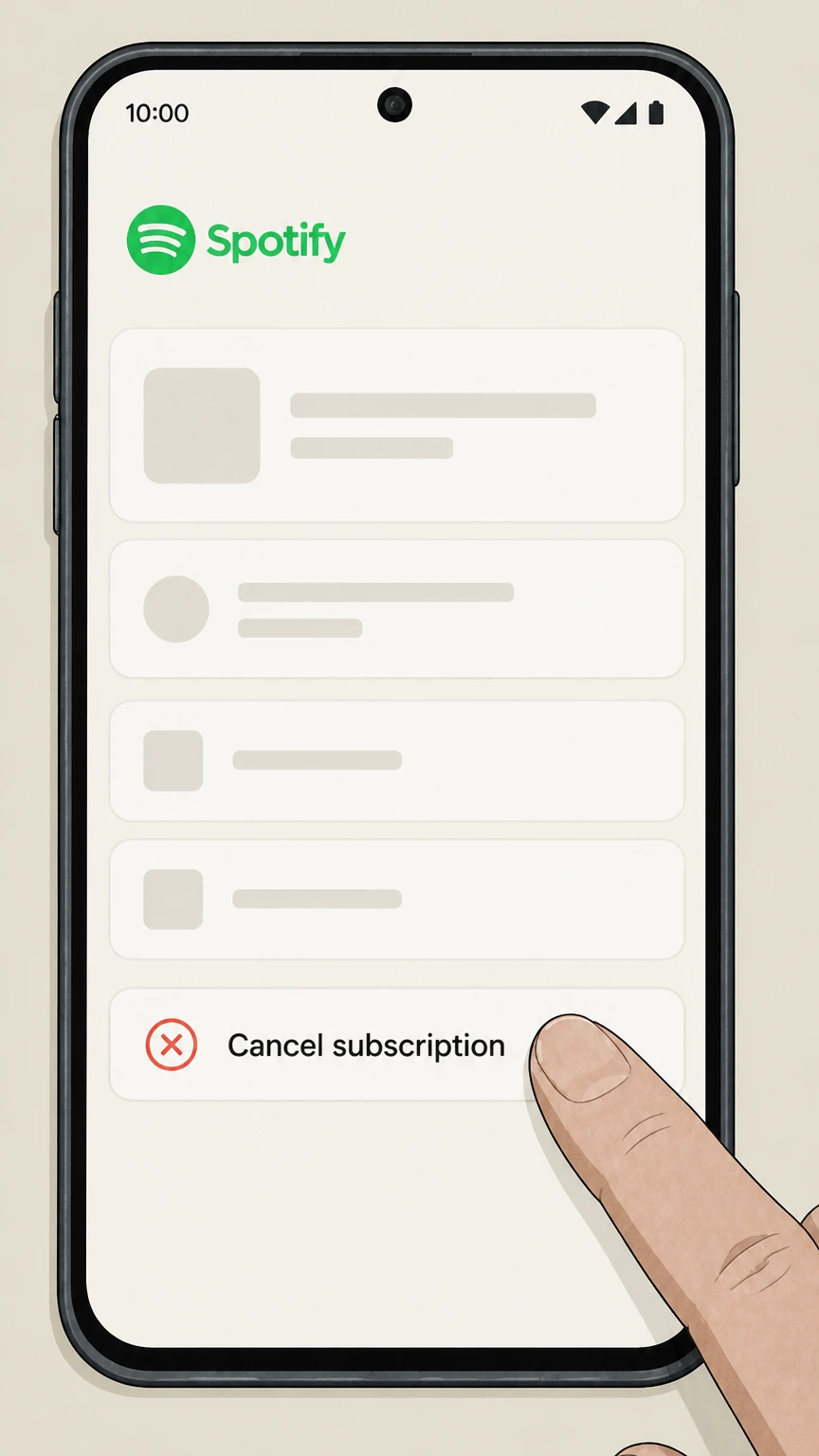 Spotify cancel a google play subscription: Choose Cancel subscription
