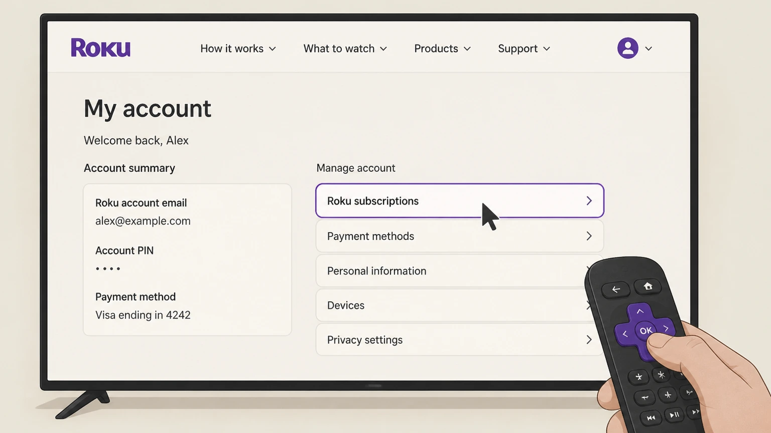 STARZ roku cancellation: Open Roku subscriptions