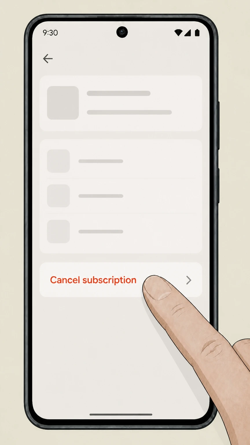 Strava Google Play (Android‑billed subscriptions) cancellation: Tap Cancel subscription