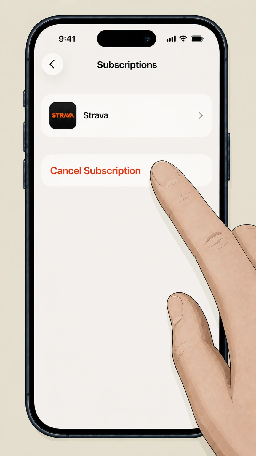 Strava Apple iPhone (Apple‑billed subscriptions) cancellation: Cancel the subscription