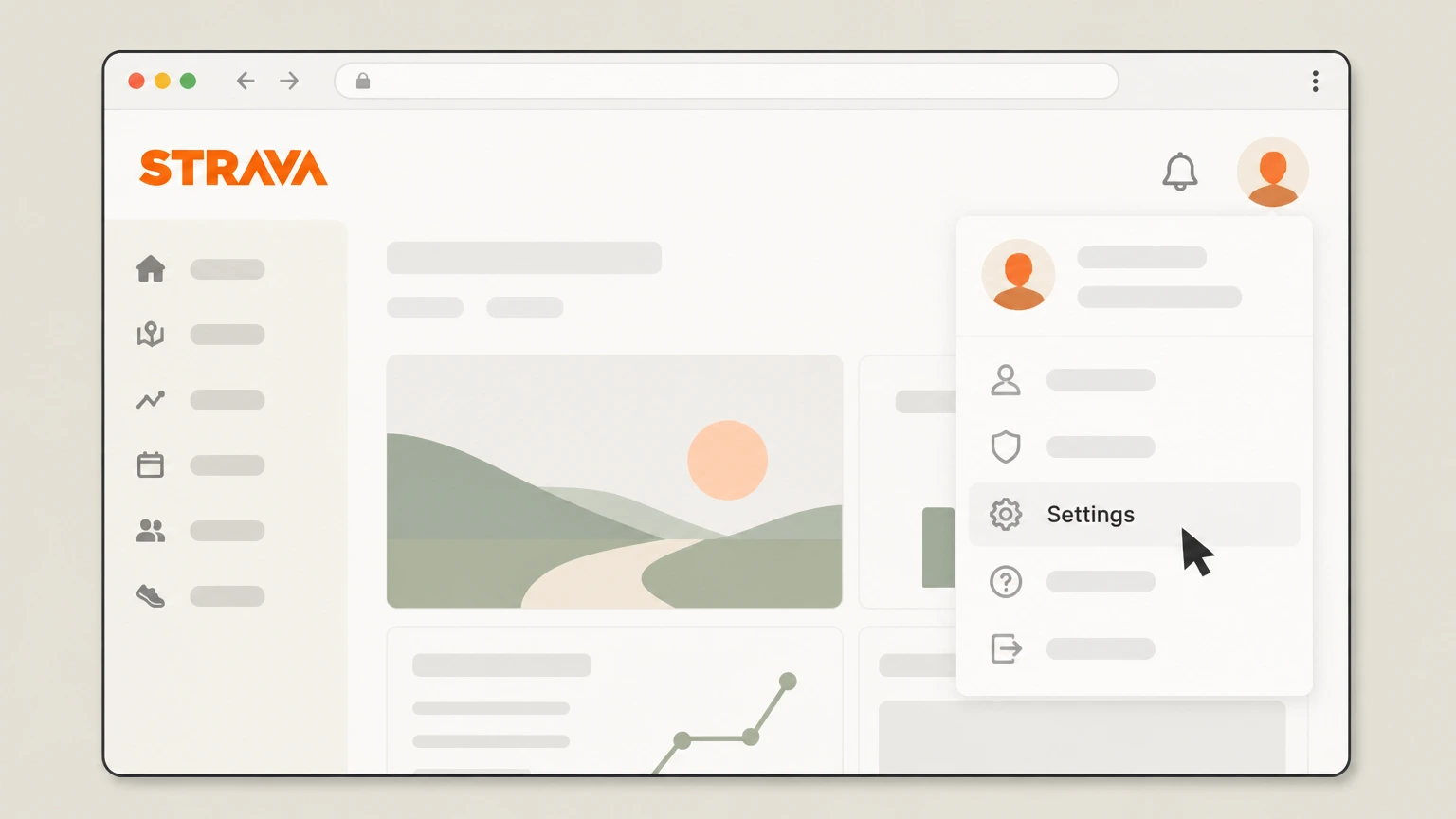 Strava Strava website (direct billing) cancellation: Go to Settings