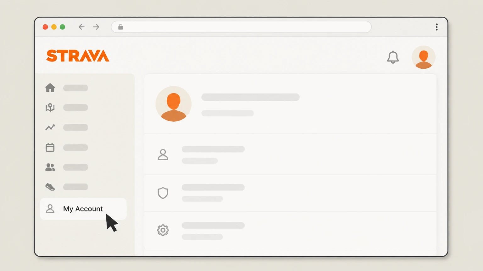 Strava Strava website (direct billing) cancellation: Open the My Account tab