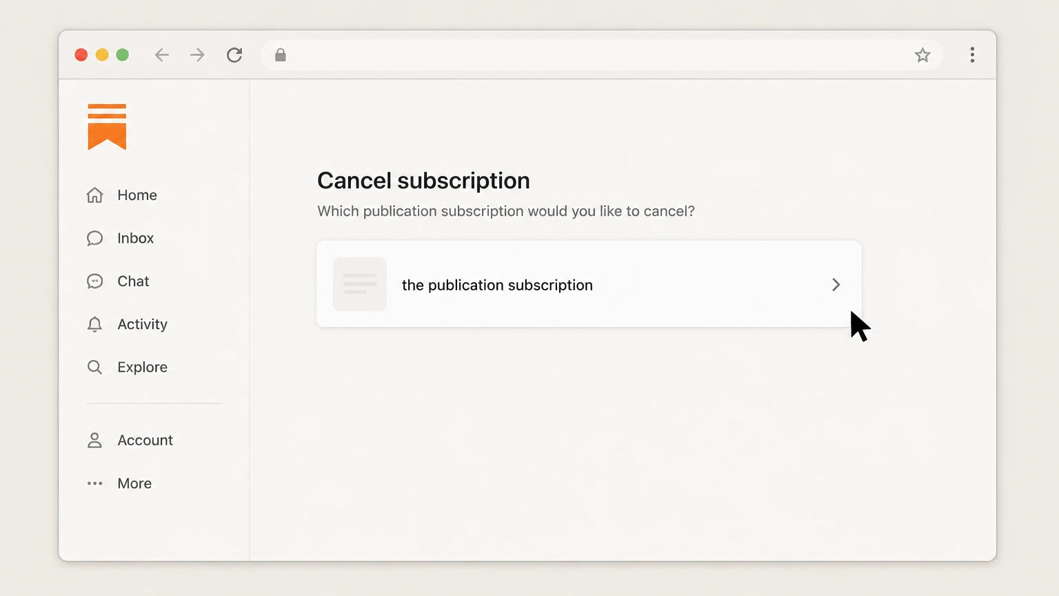 Substack web cancellation: Choose the publication subscription