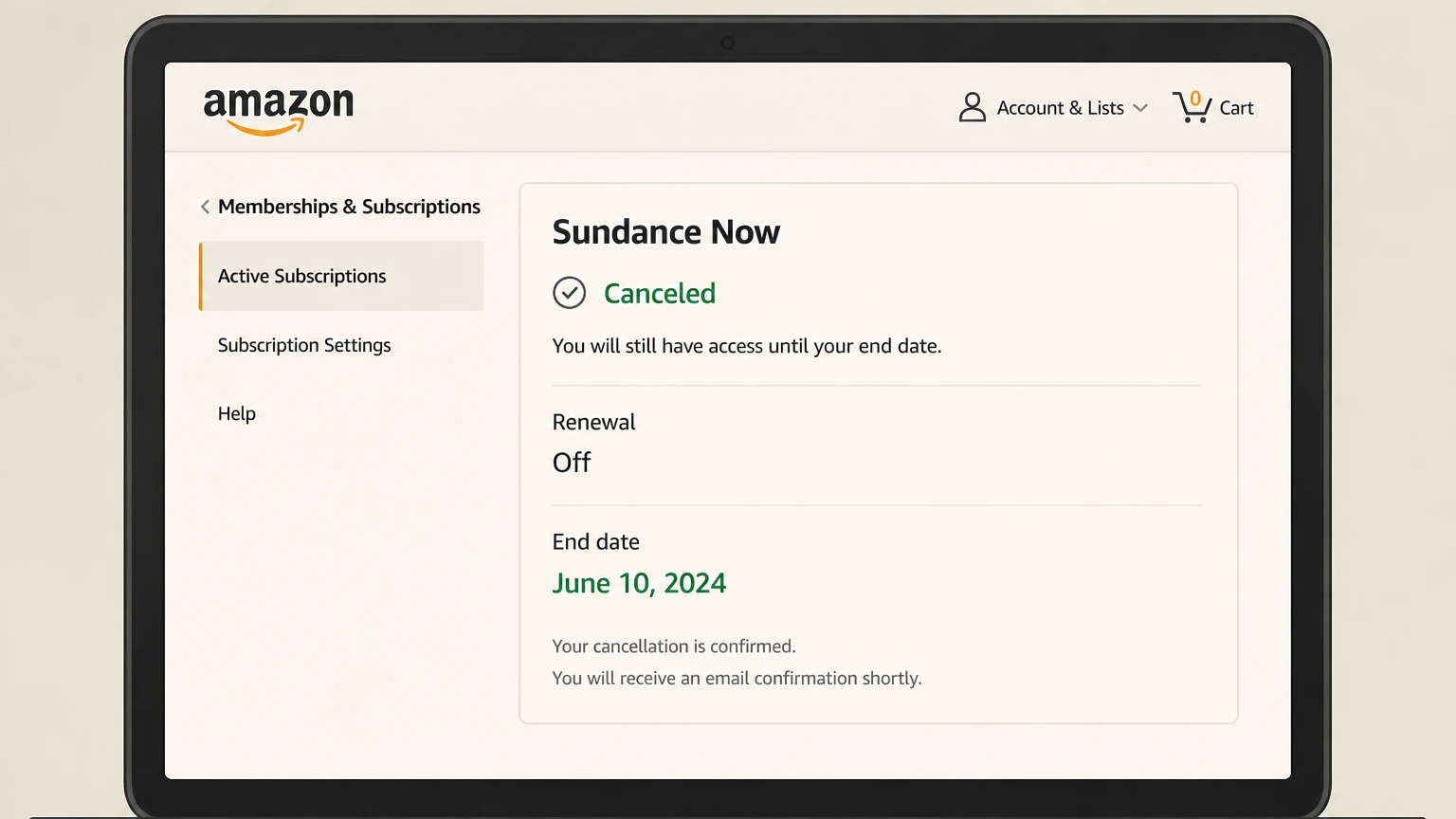 Sundance Now amazon cancellation: Review the end date
