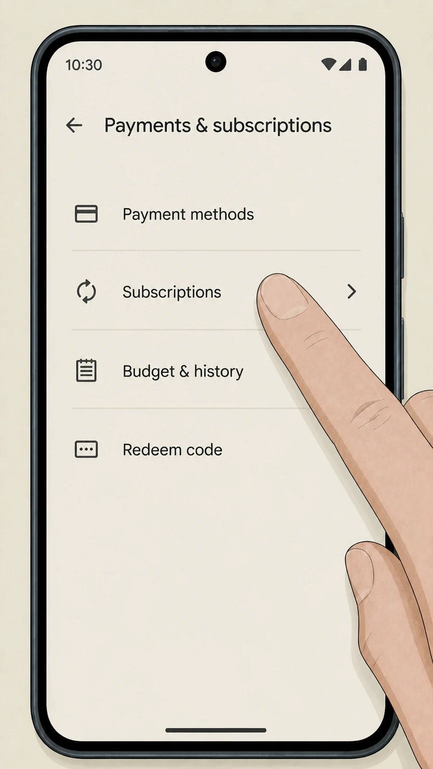 Sundance Now google-play cancellation: Open Subscriptions