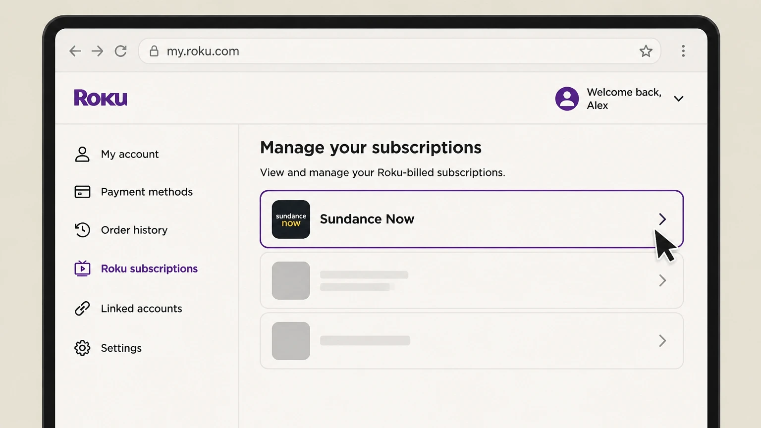 Sundance Now roku cancellation: Choose Sundance Now
