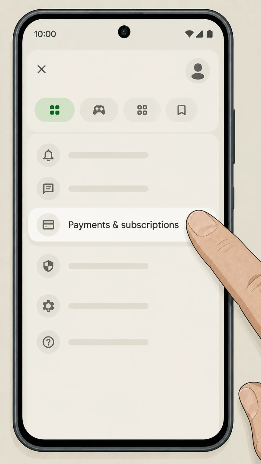 TIME Cancel TIME via Google Play on Android cancellation: Open Payments & subscriptions