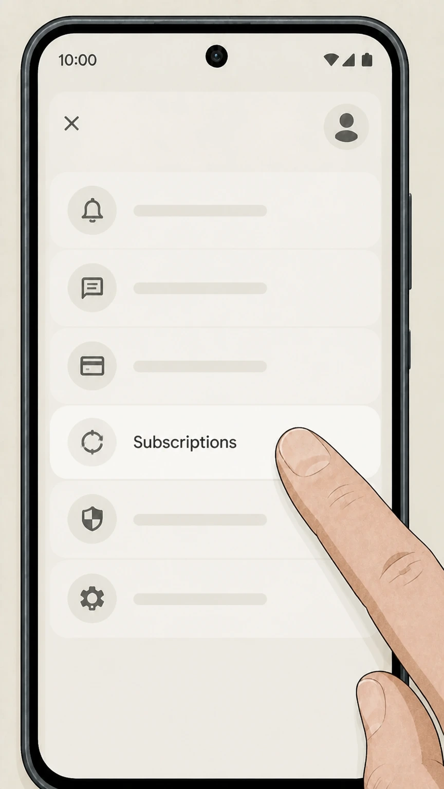 TIME Cancel TIME via Google Play on Android cancellation: Open Subscriptions