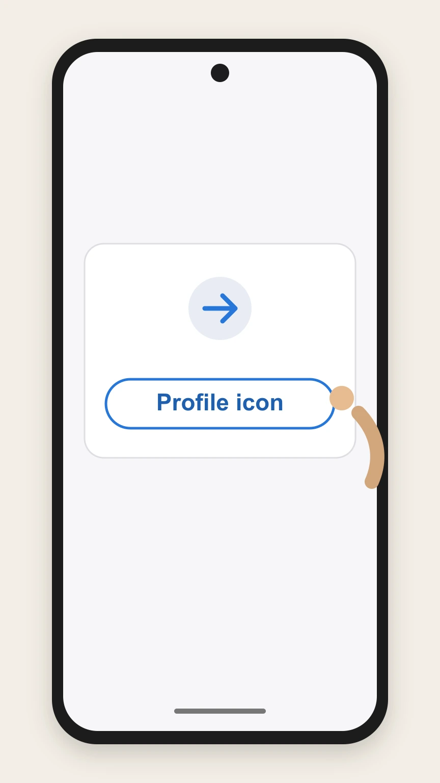 Tinder Android via Google Play subscriptions cancellation: Tap your profile icon