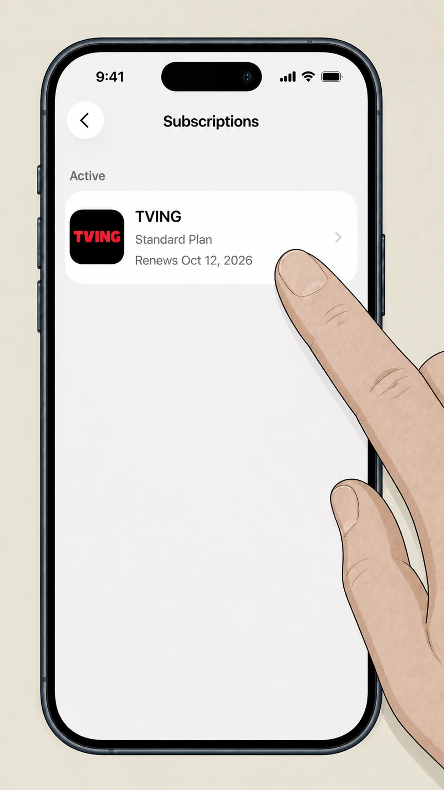 TVING ios cancellation: Choose TVING