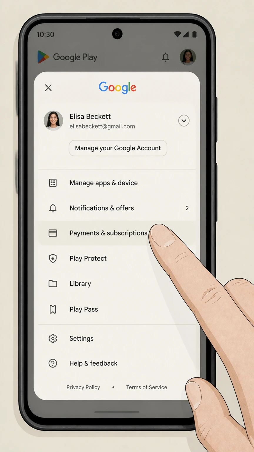 Twitch google-play cancellation: Open Payments & subscriptions