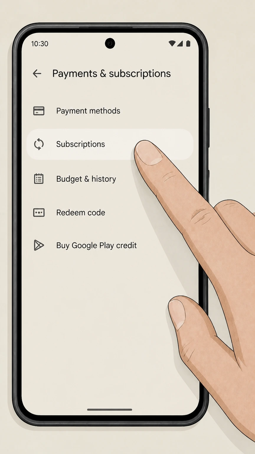 Twitch google-play cancellation: Open Subscriptions
