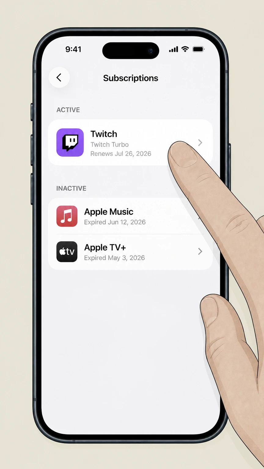 Twitch ios cancellation: Choose Twitch