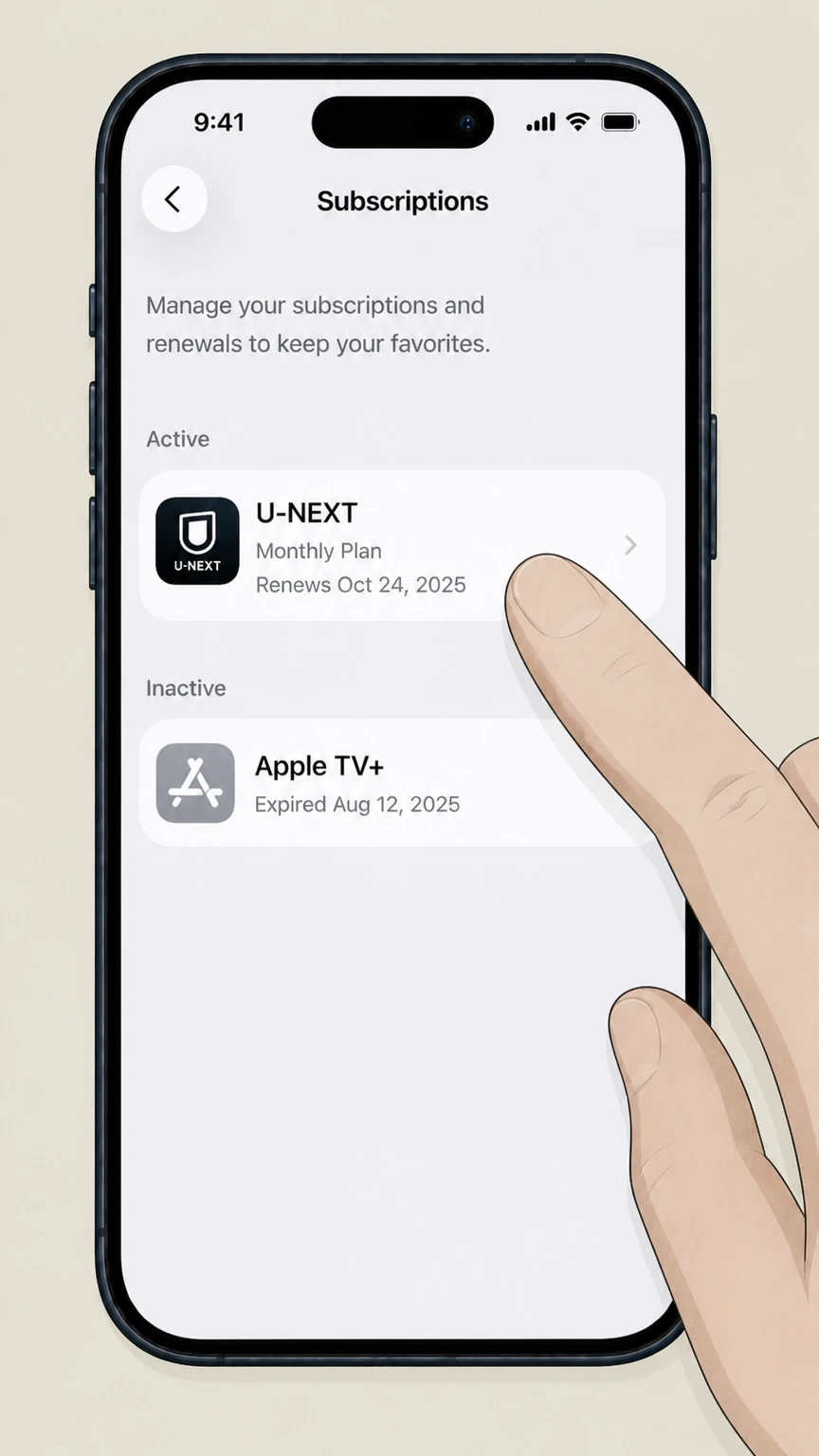U-NEXT ios cancellation: Choose U-NEXT