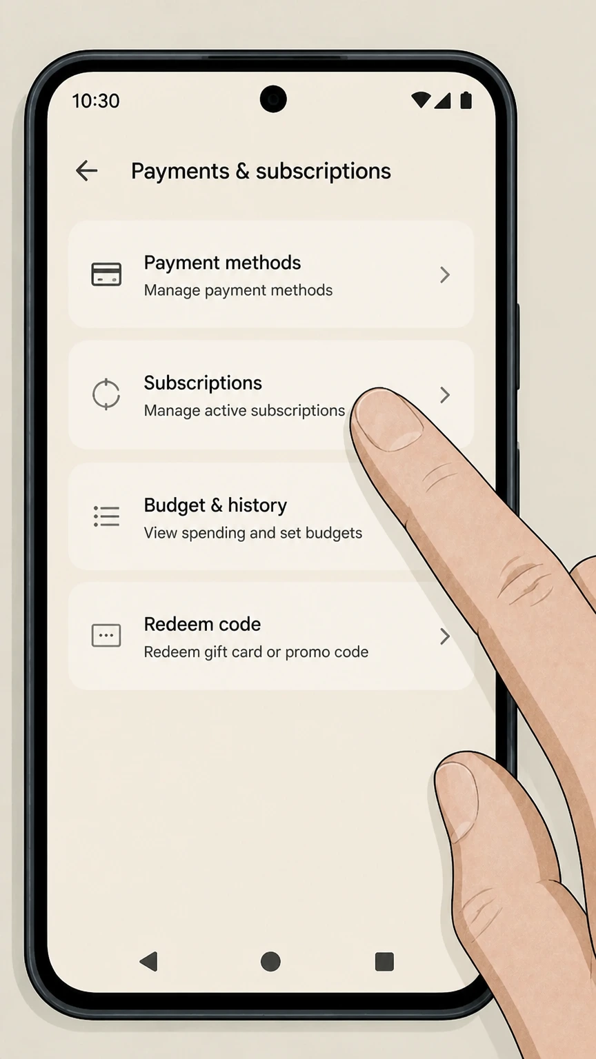 Viu google-play cancellation: Open Subscriptions