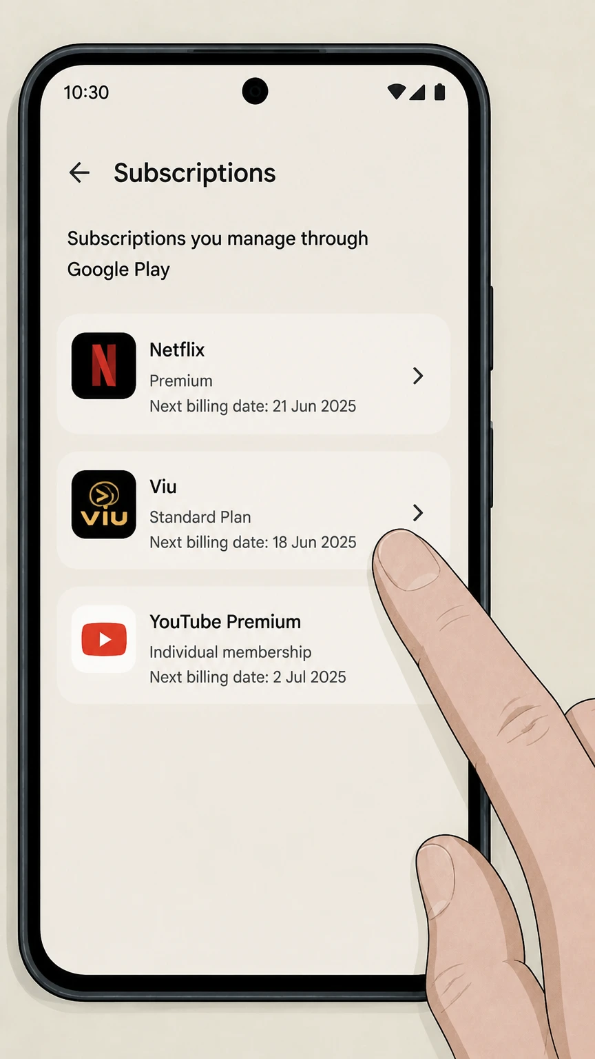 Viu google-play cancellation: Choose Viu